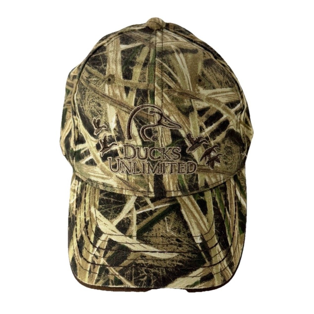 Ducks Unlimited Camo Hat Est 1937 Camouflage Hunting Cap Adjustable One Size